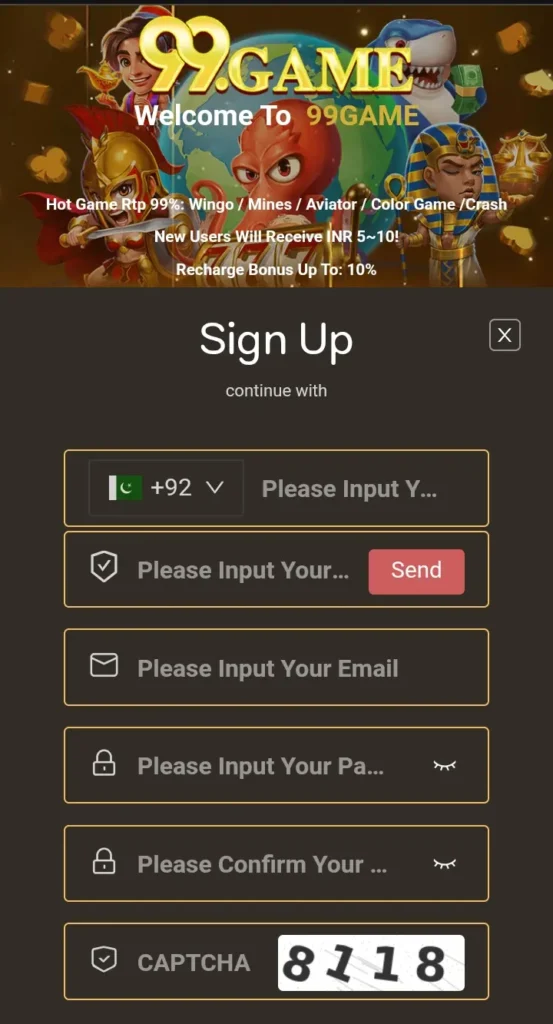 9 9 Game sign in