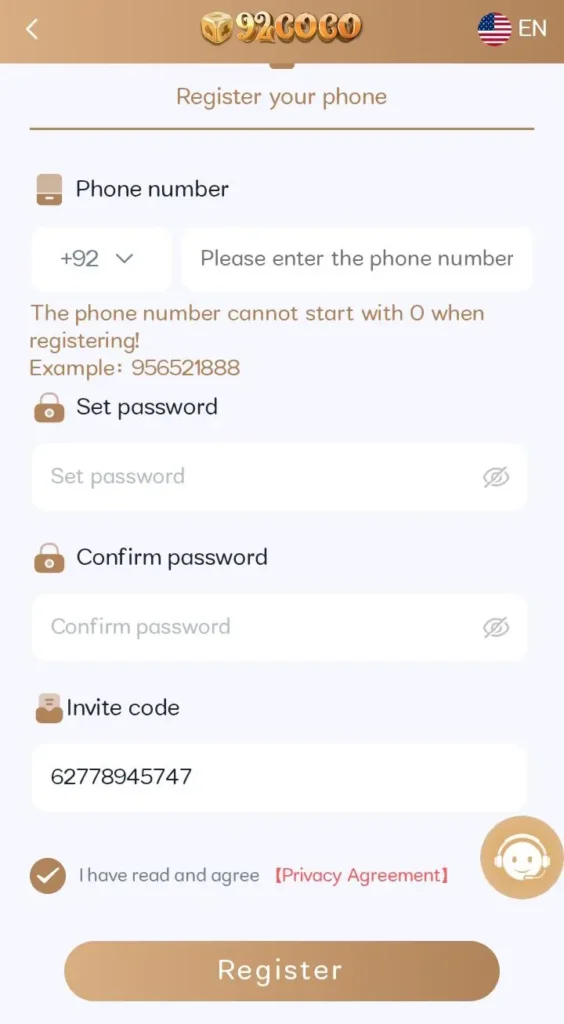 92 COCO Game register