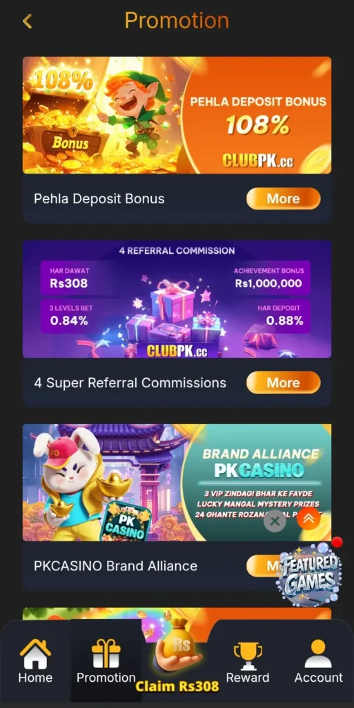 Clubpk Game promotions