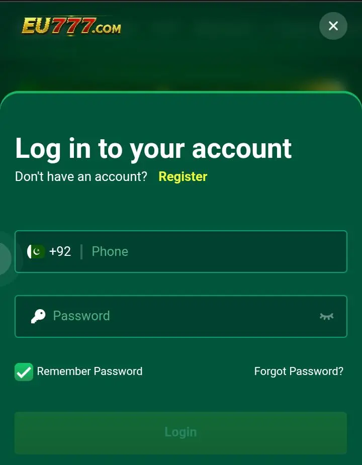 Eu777 Game login