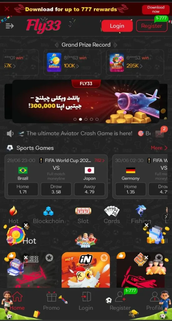 Fly 33 Game interface