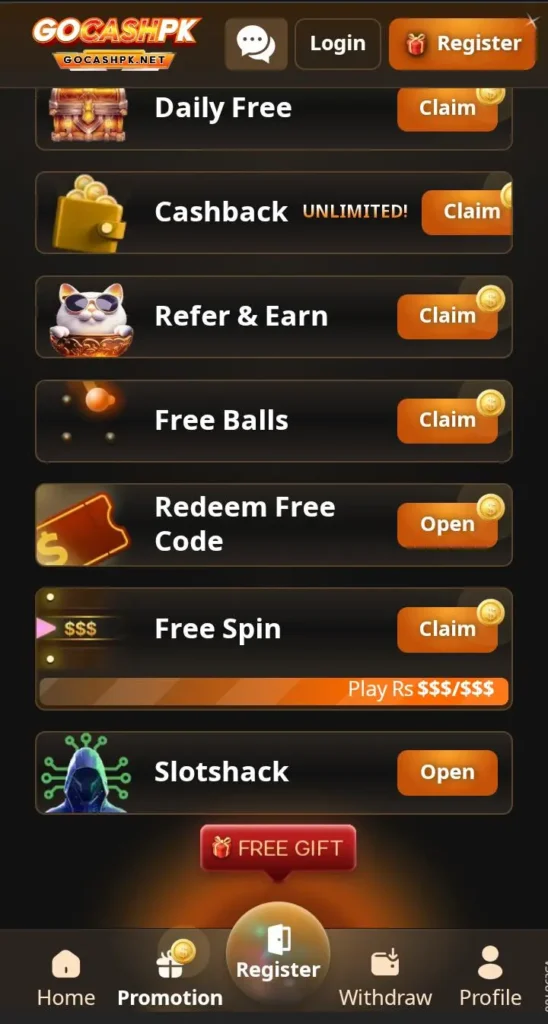 Gocash pk Game Bonuses