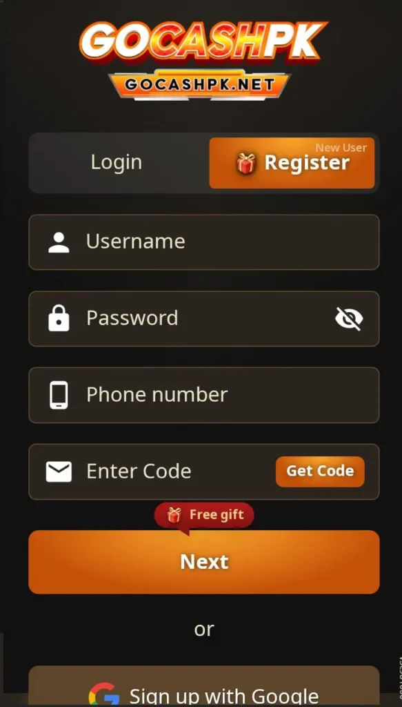 Gocash pk Game registration