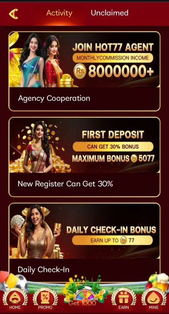 Hot 77 Game bonuses
