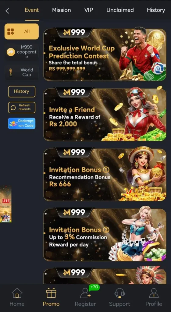 M999 Game bonuses