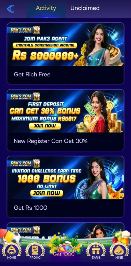 PAK3 Game promotions