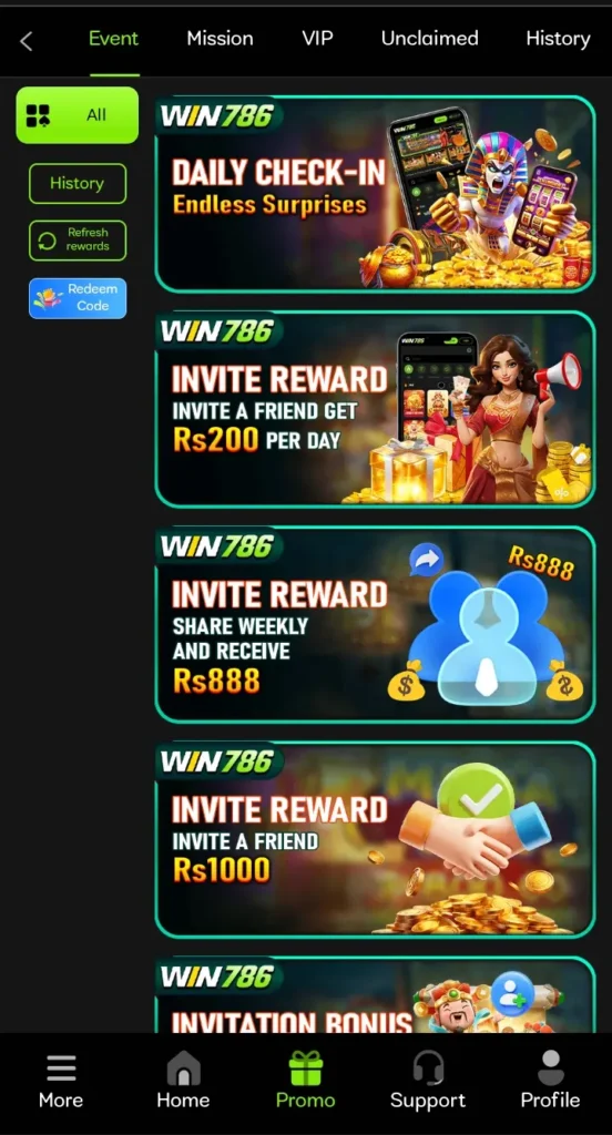 Win786 Game rewards