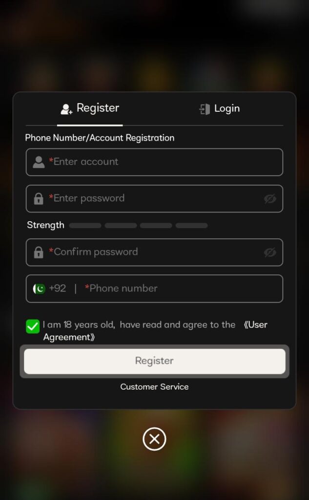 GG R678 Game registration